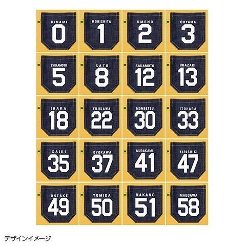 阪神虎x江坂牛仔 90週年球員黃色號碼T恤-細節圖2