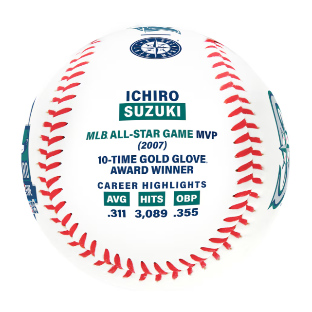 鈴木一朗  名人堂精彩數據紀念球-細節圖4