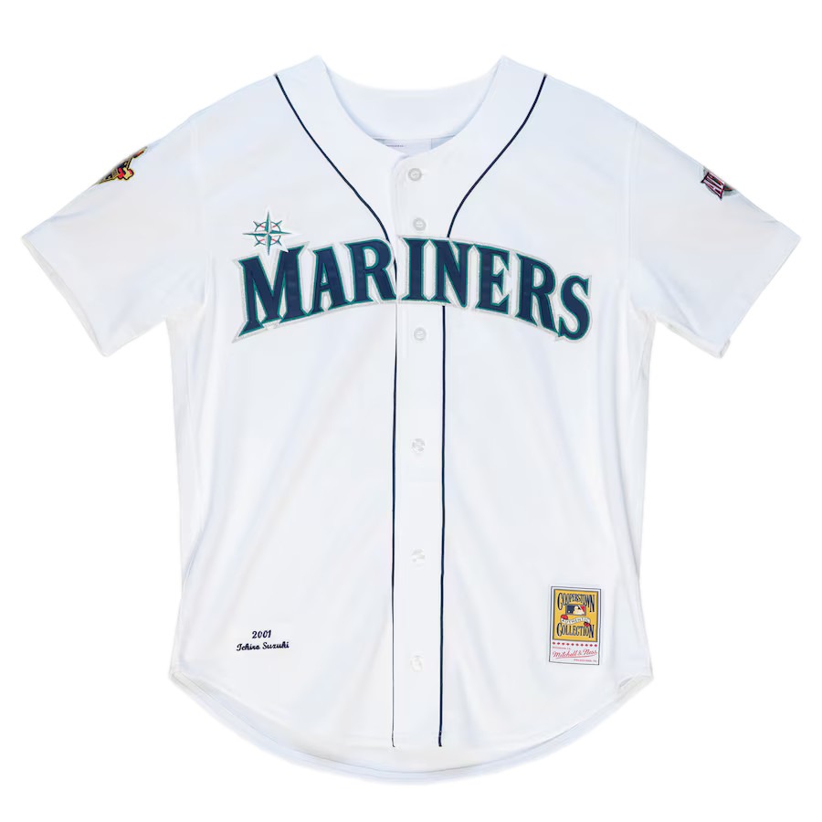 古柏鎮名人堂 鈴木一朗 Mitchell & Ness AU 2001主場球衣-細節圖2