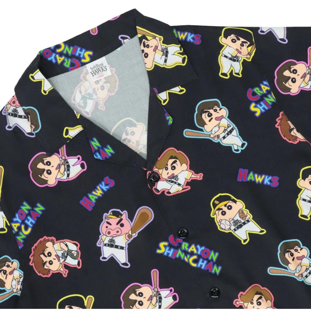 福岡軟銀x蠟筆小新 襯衫-細節圖3