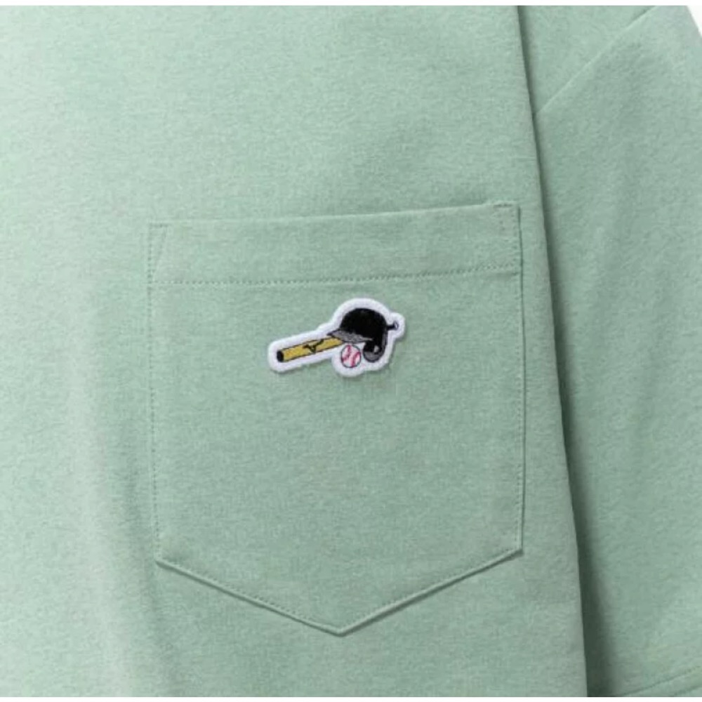 美津濃 吸汗速乾綠色野球T-細節圖2