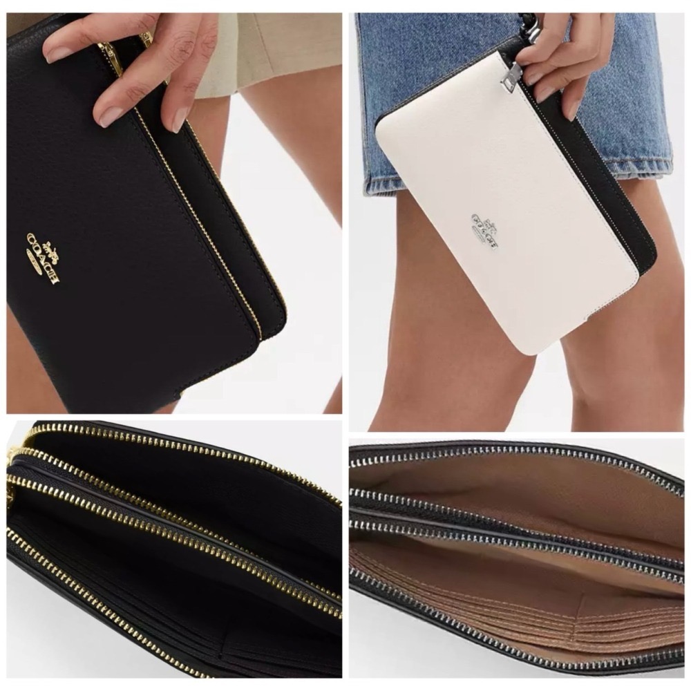 [COACH] Coach立體馬車LOGO大小雙層L拉鍊大手拿包 [美國正品 現貨在台]-細節圖2