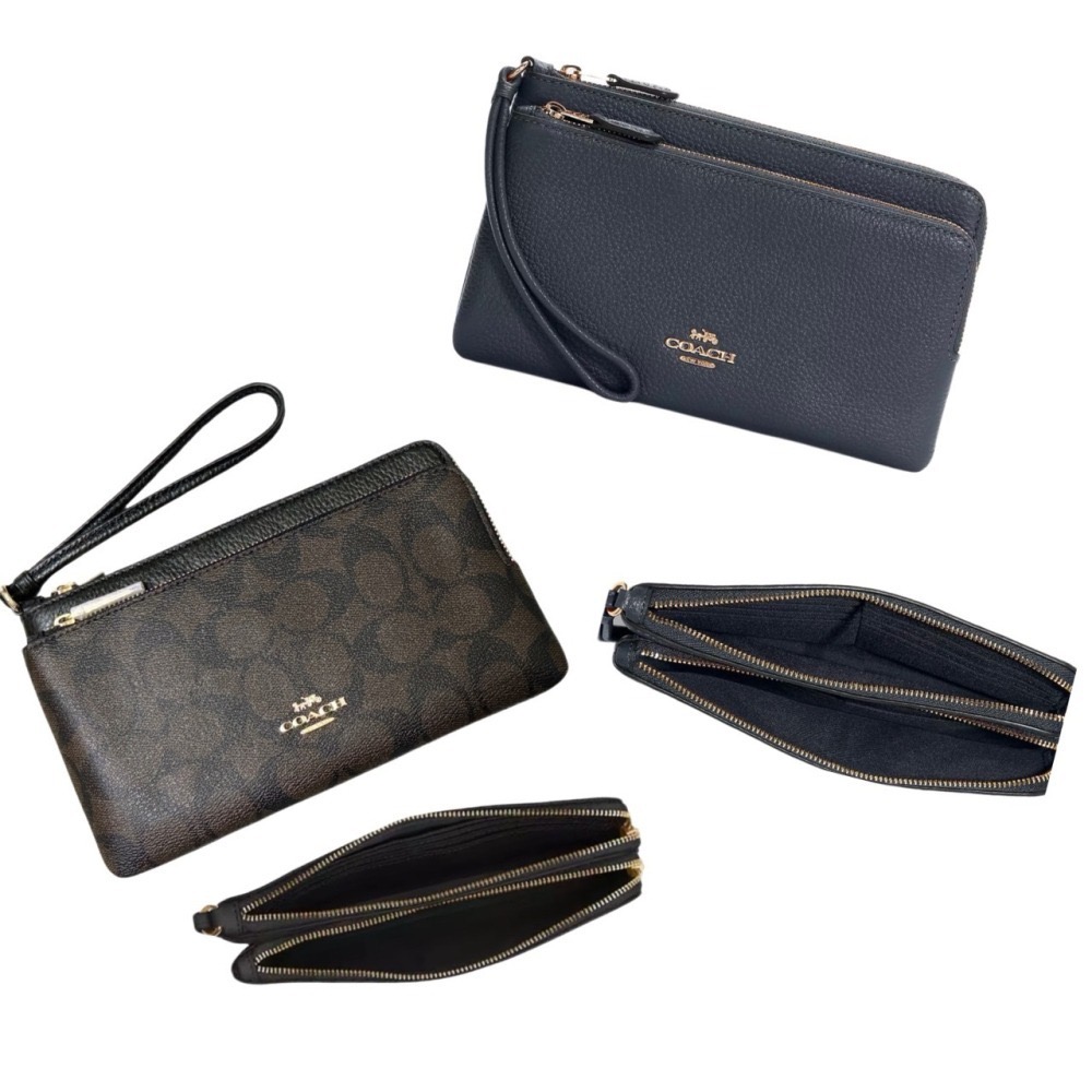 [COACH] Coach立體馬車LOGO大小雙層L拉鍊大手拿包 [美國正品 現貨在台]-細節圖3