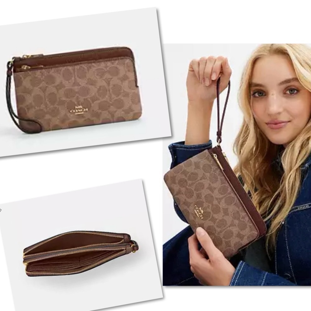 [COACH] Coach立體馬車LOGO大小雙層L拉鍊大手拿包 [美國正品 現貨在台]-細節圖4