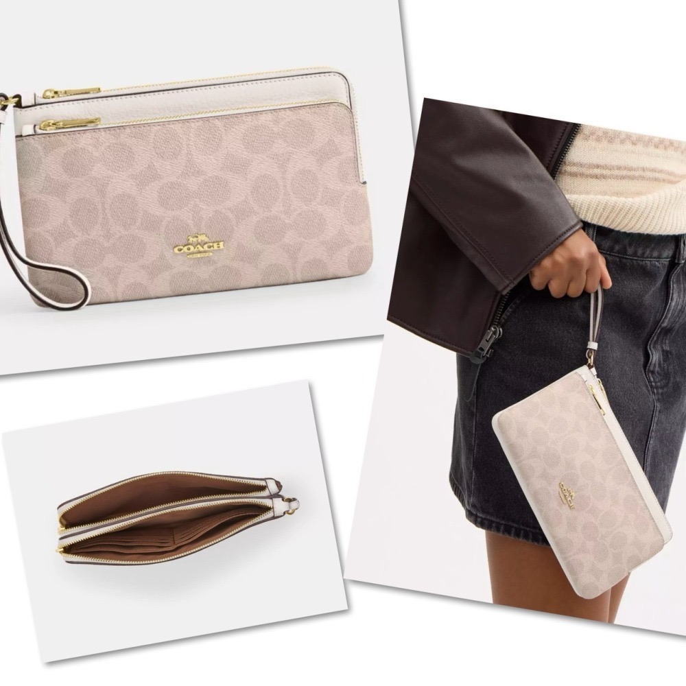 [COACH] Coach立體馬車LOGO大小雙層L拉鍊大手拿包 [美國正品 現貨在台]-細節圖5