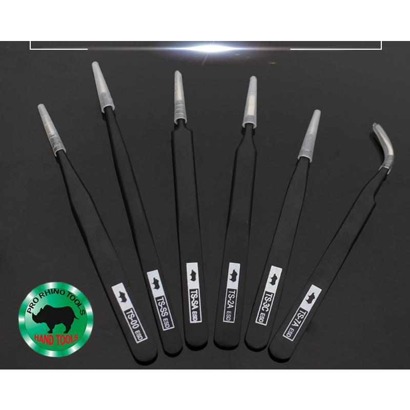 [買酷小鋪]日本正品 犀牛牌 防靜電鑷子 抗靜電鑷子 ESD 美甲鑷子 美容鑷子 鑷子 夾子 精密鑷子-細節圖2