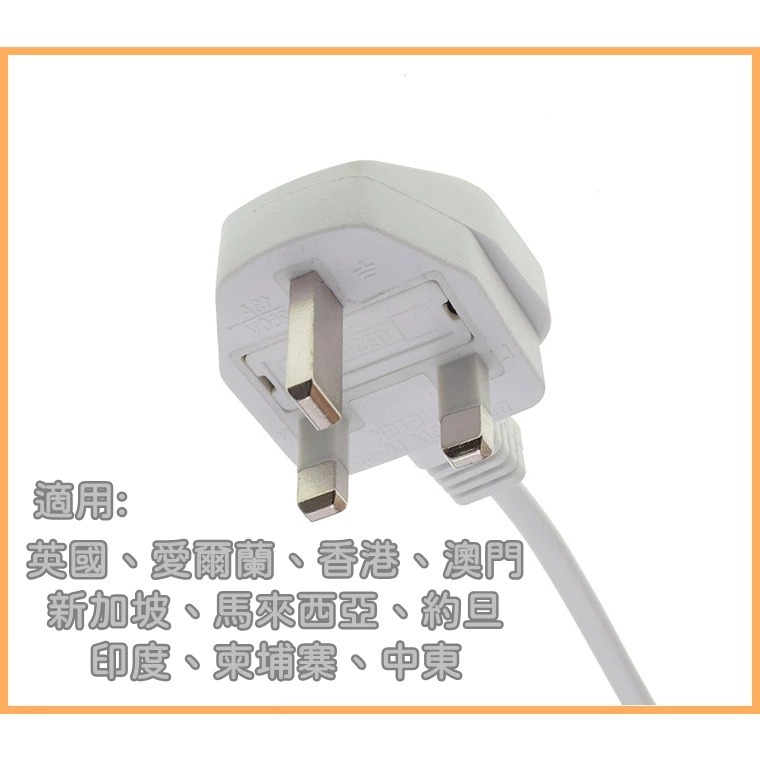 [比蝦皮便宜]力德諾 高品質 220v延長線 2500w 附4孔USB充電孔 全長2米 標準台灣3P插頭 美規3P插頭-規格圖8