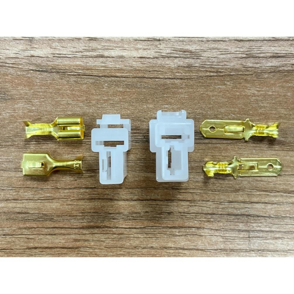 [買酷小鋪]汽車T型接頭 2P 250型端子接頭 公母接頭組 鍍金抗氧化 高品質外殼 2P空中接頭公母插-細節圖2