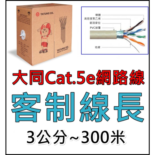 [買鋪小舖]客製化網路線 採用Cat.5e優質大同網路線 3公分到30000公分 鍍金RJ45網路水晶頭 真材實料