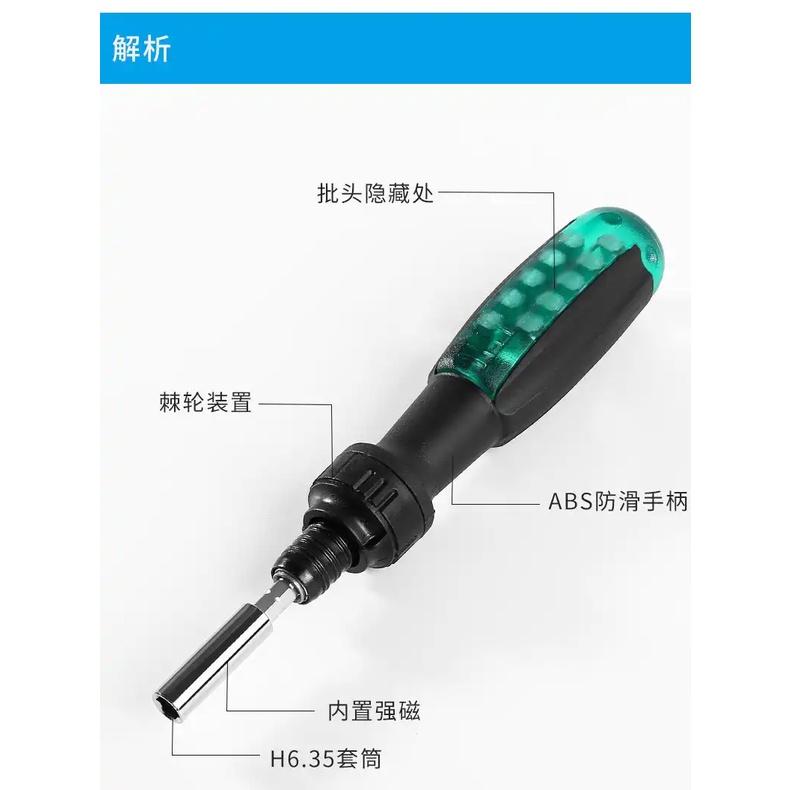 iMax 11in1 棘輪式 螺絲起子工具組 十字起子 一字起子 星型起子 人字起子 Y型起子 加長起子 雌性起子-細節圖6