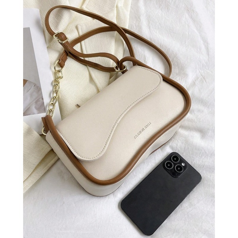 CAMINI 時尚百搭純色鏈條單肩包-細節圖2