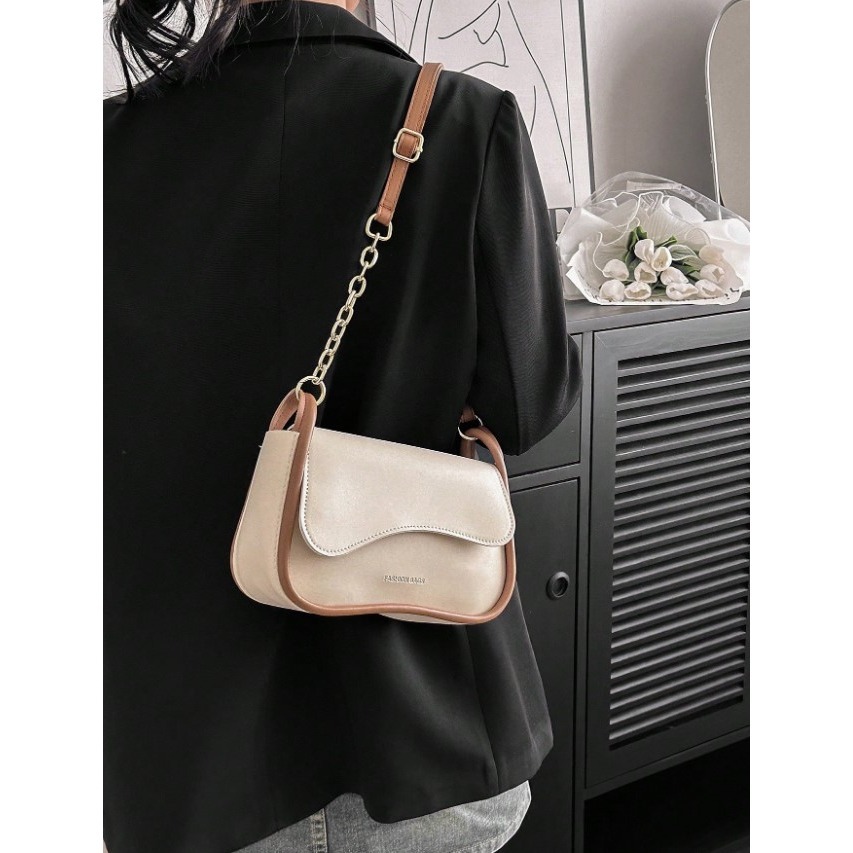 CAMINI 時尚百搭純色鏈條單肩包-細節圖3