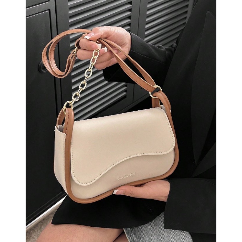 CAMINI 時尚百搭純色鏈條單肩包-細節圖4