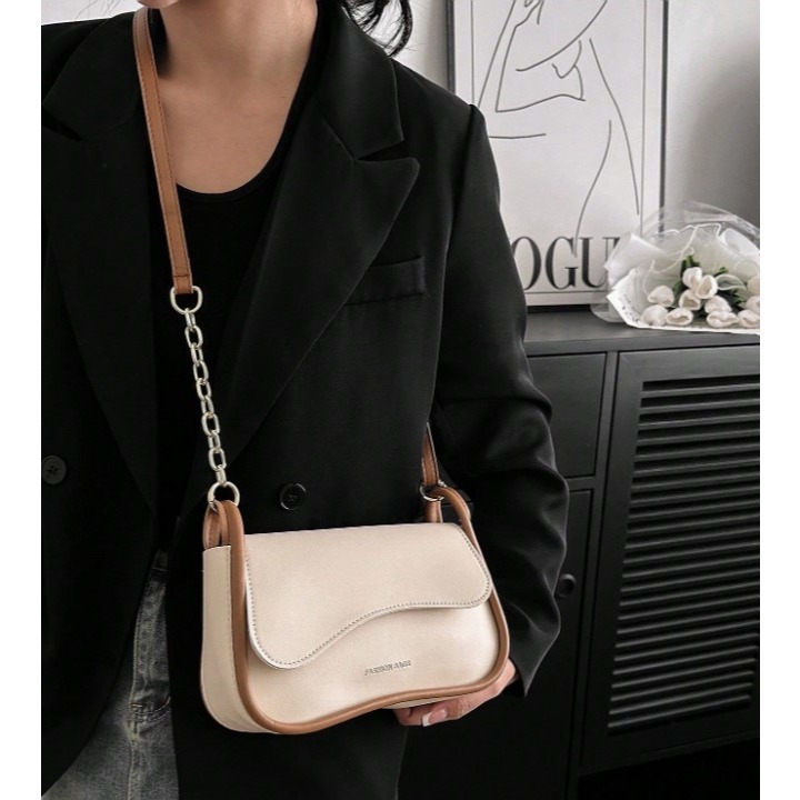 CAMINI 時尚百搭純色鏈條單肩包-細節圖7