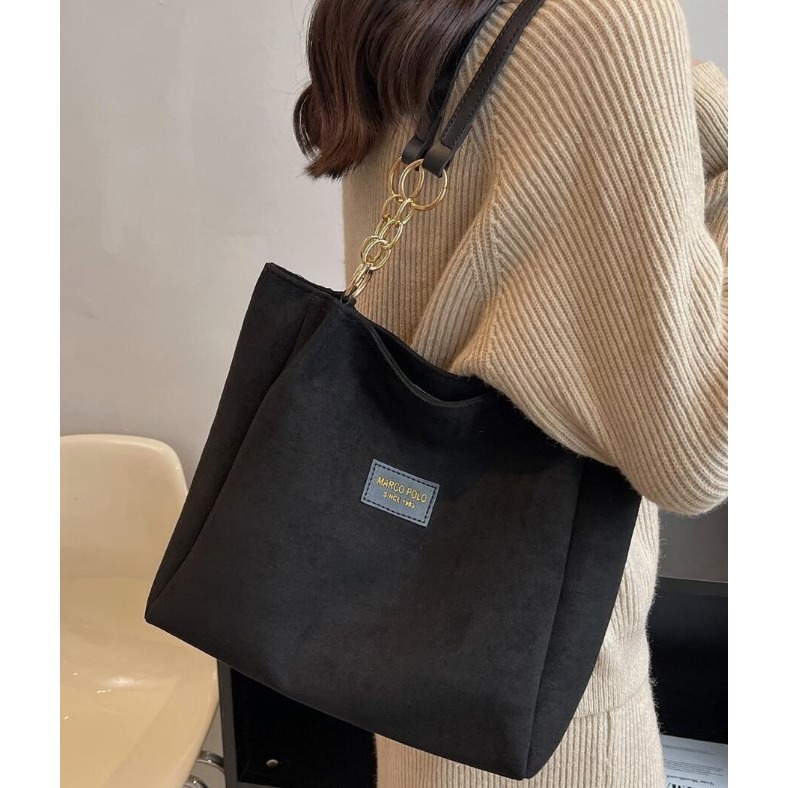 CAMINI-纯色仿麂皮手提包/托特包-規格圖10