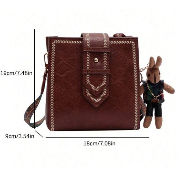 CAMINI-秋冬時尚百搭復古風斜背包-細節圖2