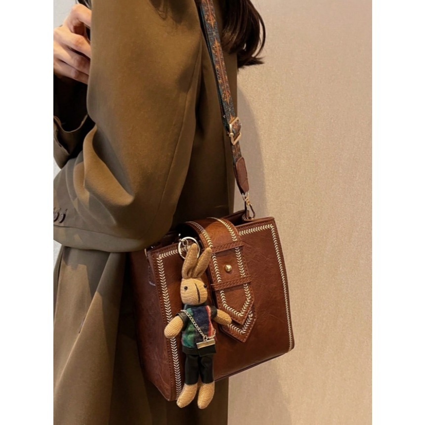 CAMINI-秋冬時尚百搭復古風斜背包-細節圖3