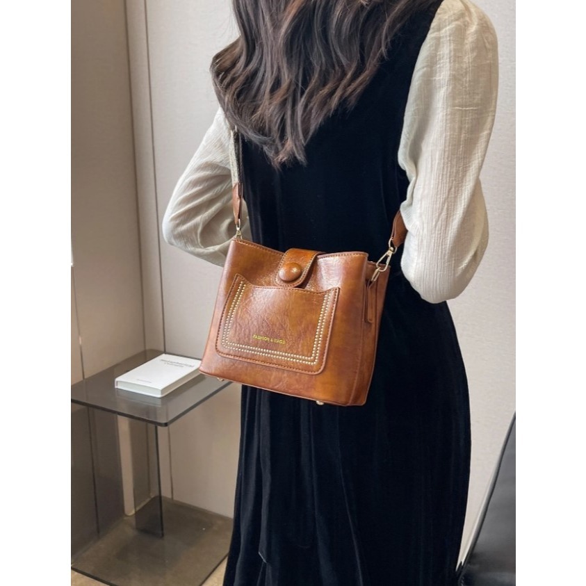 CAMINI-秋冬時尚百搭復古風斜背包-細節圖5