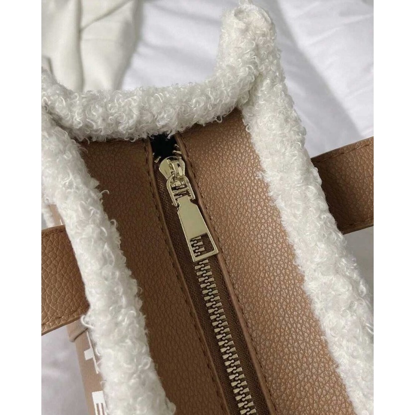 CAMINI-秋冬蓬鬆裝飾女士單肩包斜背包托特包-細節圖7