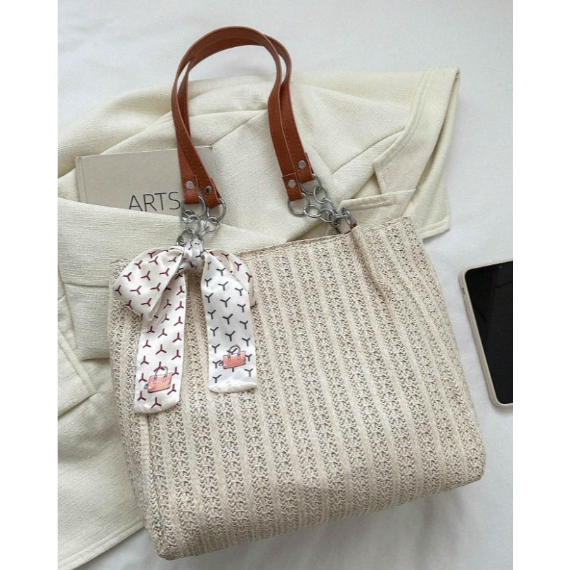 CAMINI-時尚編織托特包/沙灘包-細節圖4