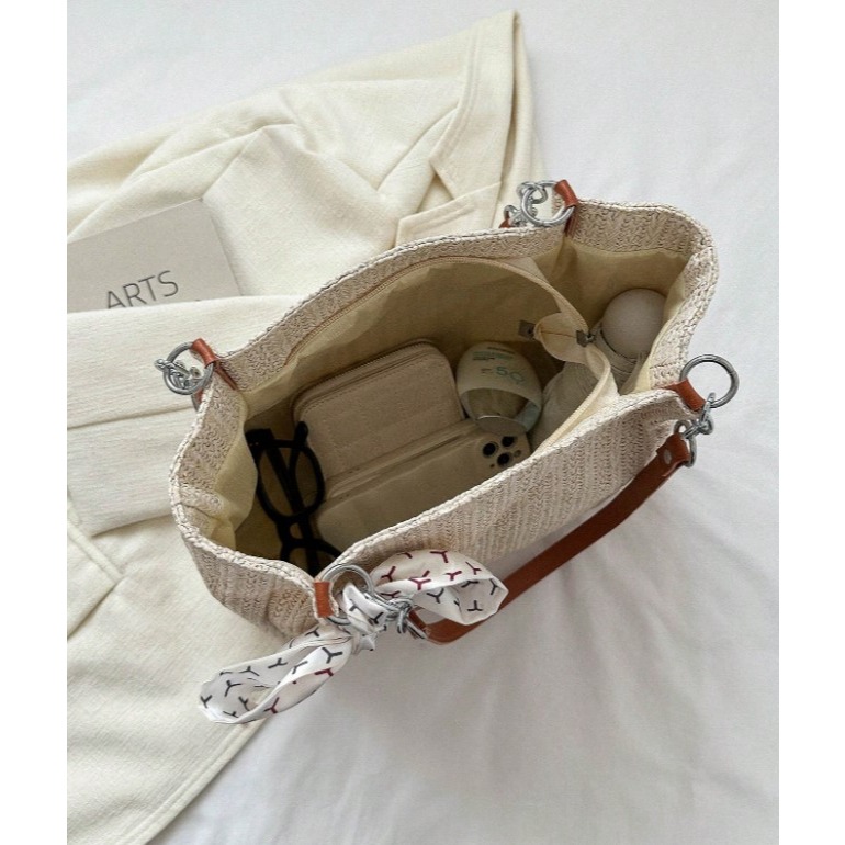 CAMINI-時尚編織托特包/沙灘包-細節圖5