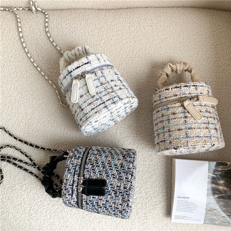 𝗥𝗼𝗹𝗹𝘆𝘇｜小香風鏈條水桶包（3色）-細節圖2