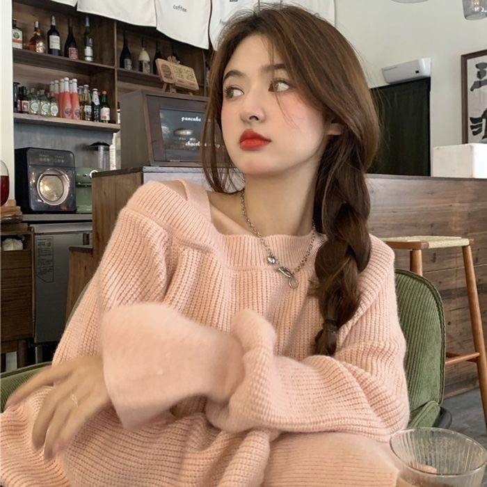 𝗥𝗼𝗹𝗹𝘆𝘇｜溫柔風露肩長袖針織上衣（2色）-細節圖6