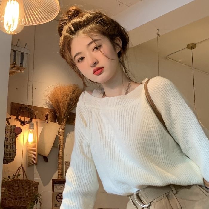 𝗥𝗼𝗹𝗹𝘆𝘇｜溫柔風露肩長袖針織上衣（2色）-細節圖7