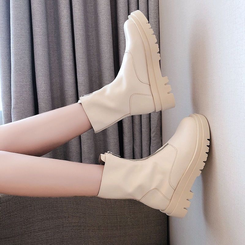 𝗥𝗼𝗹𝗹𝘆𝘇｜英倫風前拉鍊設計感馬丁靴（2色）-細節圖7