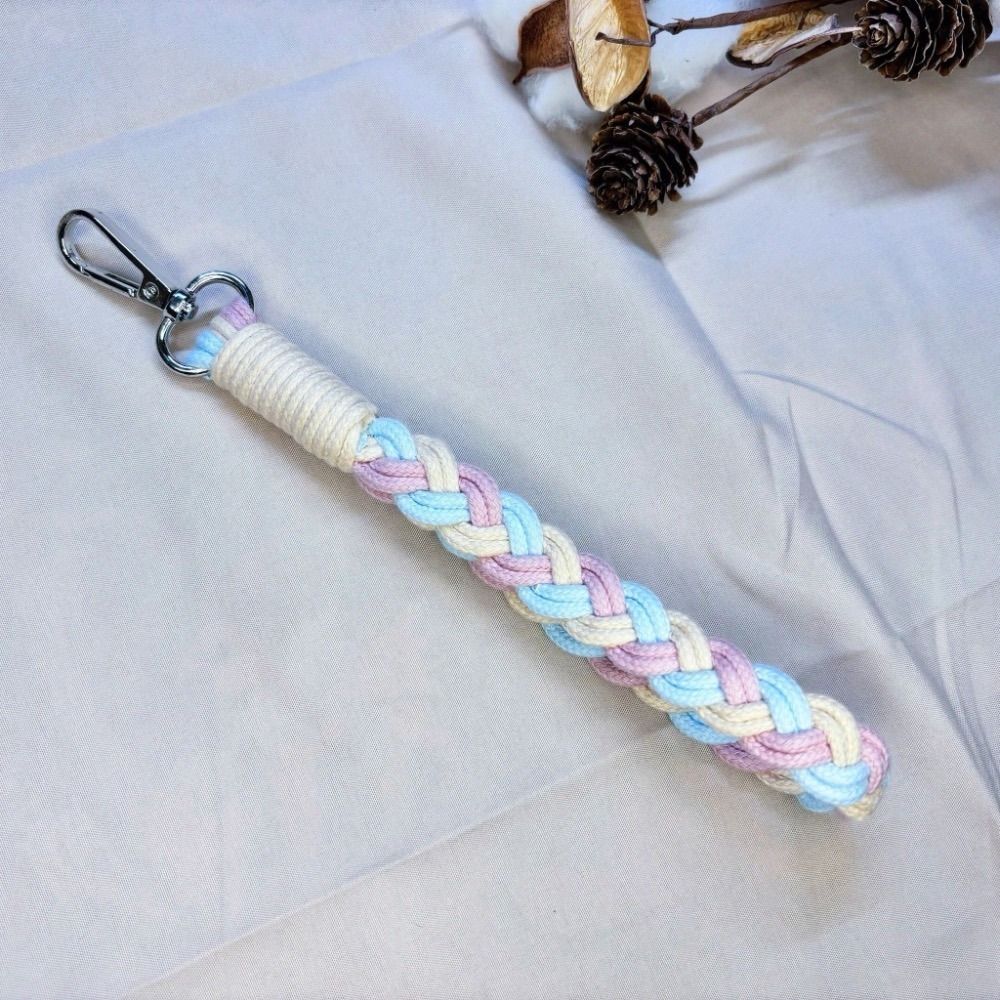 客製三色三股編手機手繩-細節圖5