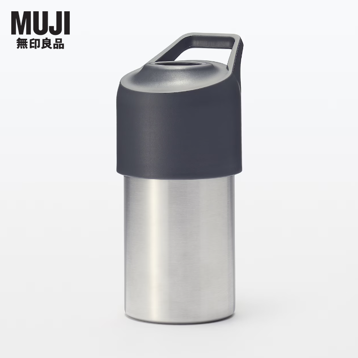 白 & 藍 新色 & 銀 三色上市!代購日本無印良品 MUJI ：夏保冷 寶特瓶使用 不鏽鋼 保冷瓶(新商品)-細節圖2