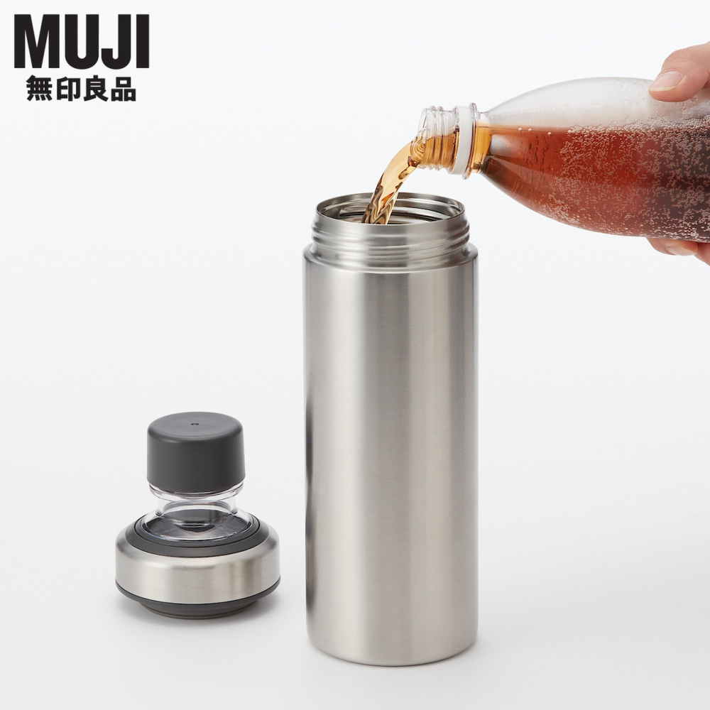 新發售商品三色齊發上市! 代購日本無印良品 MUJI ：夏保冷 不鏽鋼 寶特瓶外型 保冷瓶-細節圖3