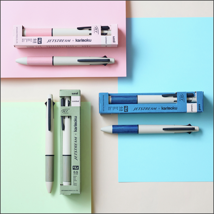 Uni三菱／JETSTREAM X Karimoku 4&1 限定色 靛藍 灰綠 粉紅 蒐藏 多功能筆 黑 紅 藍 綠-細節圖3