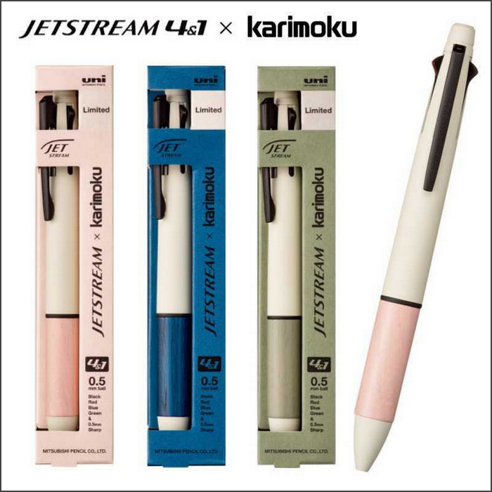 Uni三菱／JETSTREAM X Karimoku 4&1 限定色 靛藍 灰綠 粉紅 蒐藏 多功能筆 黑 紅 藍 綠-規格圖7