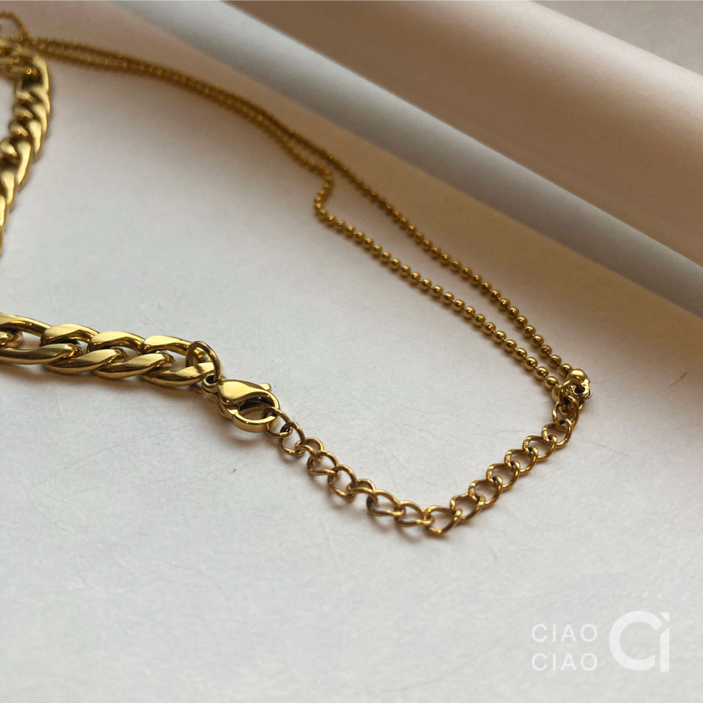 N08｜𝐂𝐥𝐚𝐬𝐬𝐲 𝐕𝐢𝐛𝐞𝐬 韓國設計師款高級感不對稱項鍊-細節圖3