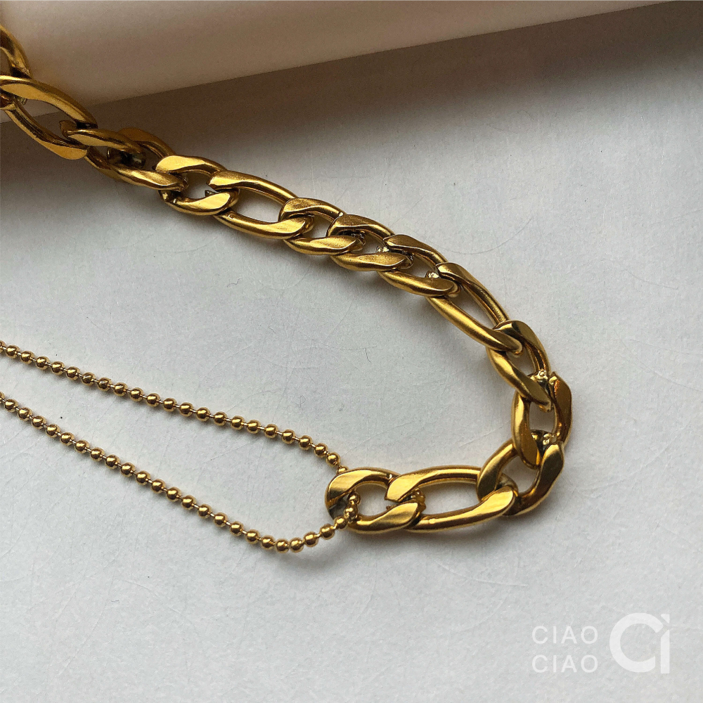 N08｜𝐂𝐥𝐚𝐬𝐬𝐲 𝐕𝐢𝐛𝐞𝐬 韓國設計師款高級感不對稱項鍊-細節圖4