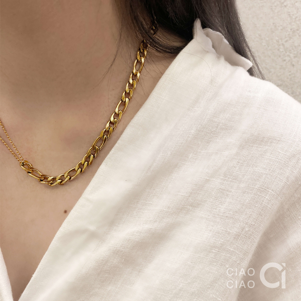 N08｜𝐂𝐥𝐚𝐬𝐬𝐲 𝐕𝐢𝐛𝐞𝐬 韓國設計師款高級感不對稱項鍊-細節圖8