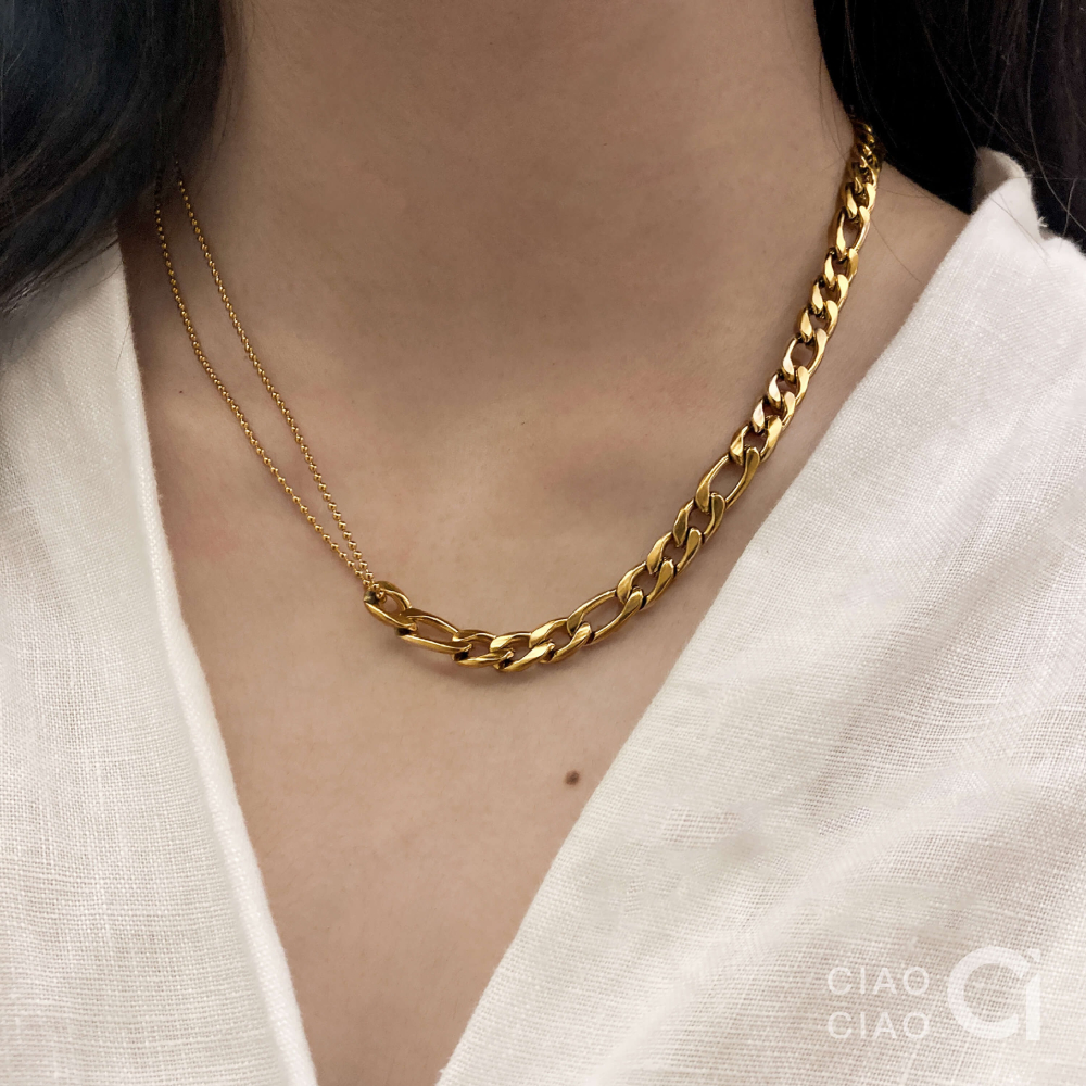 N08｜𝐂𝐥𝐚𝐬𝐬𝐲 𝐕𝐢𝐛𝐞𝐬 韓國設計師款高級感不對稱項鍊-細節圖9