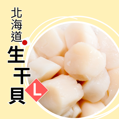 宏益水產｜北海道生干貝L (約21-25顆)1kg盒裝🌸日本生食級干貝🌊帆立貝👍美味上桌