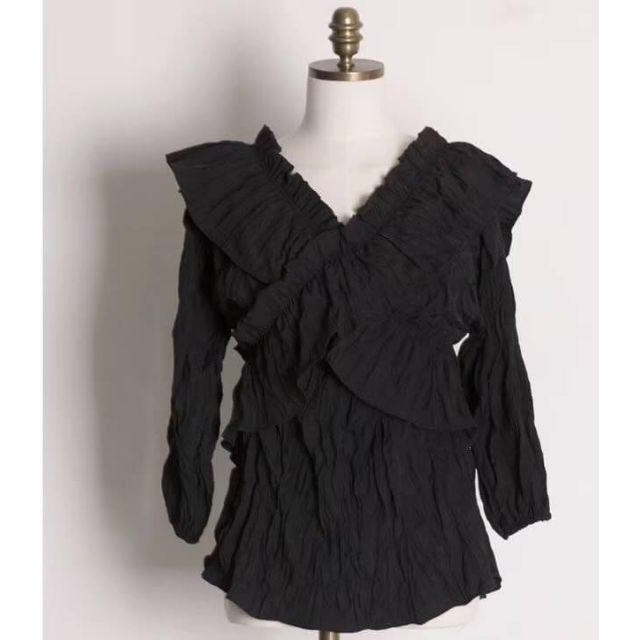 春裝新款
🇰🇷正韓 交叉荷葉衣 仙女小姐姐斜肩一字領 上衣-細節圖3