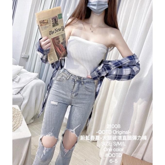 Ashley 直腿彈力褲 牛仔褲 S M L ootd 21008-細節圖6