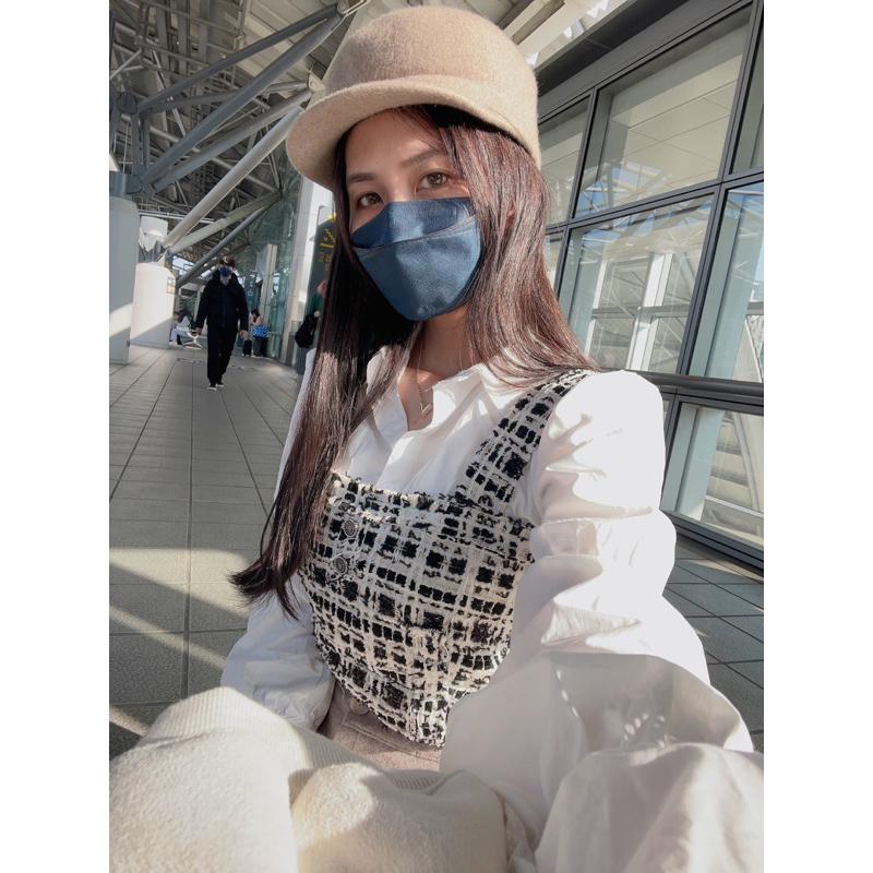 Ashley 實拍 短版 小香風上衣粗花毛尼金蔥背心-細節圖2