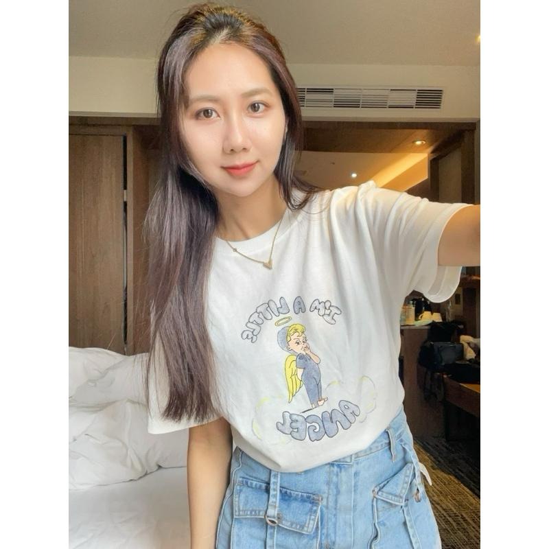 AK韓國連線 小天使上衣 短袖t恤  韓國空運 韓國代購(2colors)-細節圖2