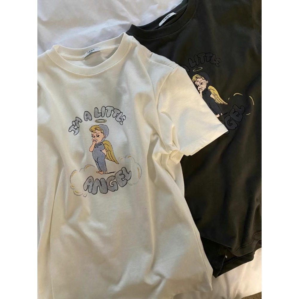 AK韓國連線 小天使上衣 短袖t恤  韓國空運 韓國代購(2colors)-細節圖4