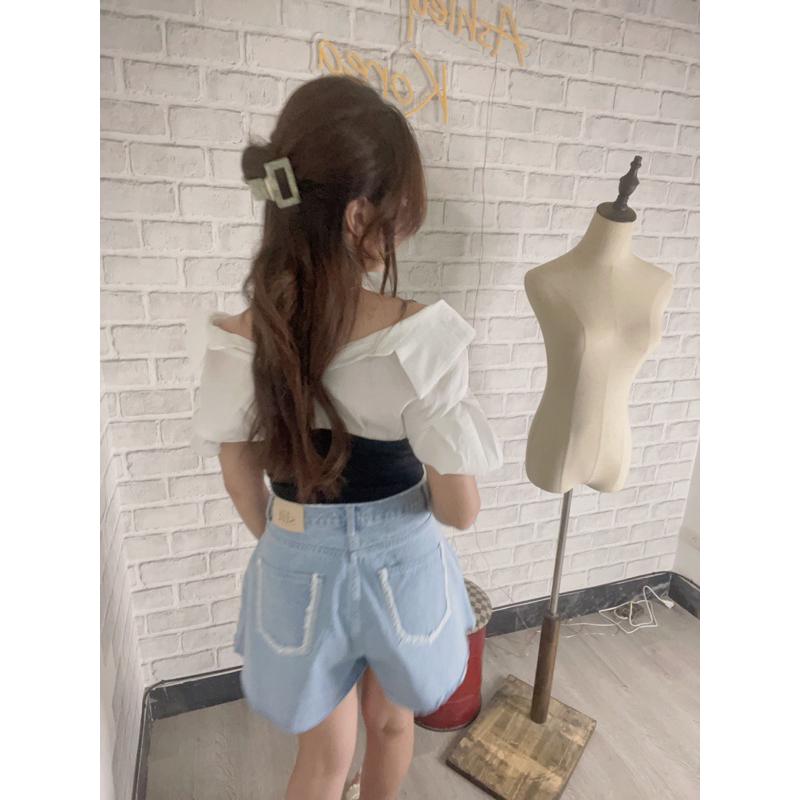 Ashley 正韓實拍 翻領襯衫拼接針織馬甲上衣 造型短版上衣-細節圖9