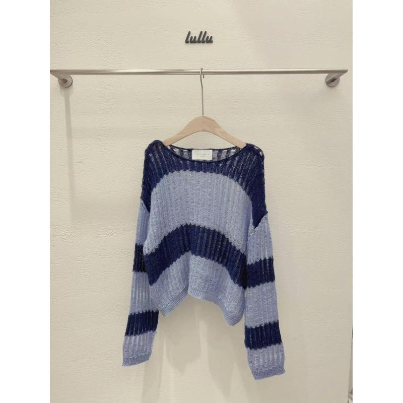 Ashley 正韓 微透洞洞針織上衣  針織 上衣 薄針織-細節圖4