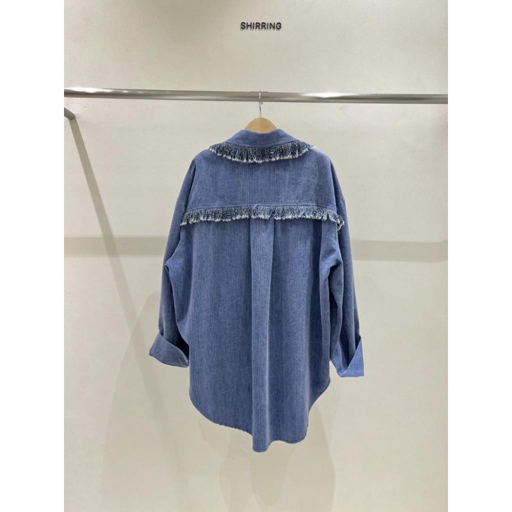 AK正韓 流蘇 襯衫 長袖上衣 長袖襯衫-細節圖3