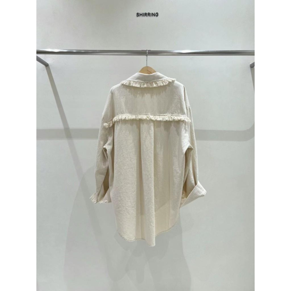 AK正韓 流蘇 襯衫 長袖上衣 長袖襯衫-細節圖5