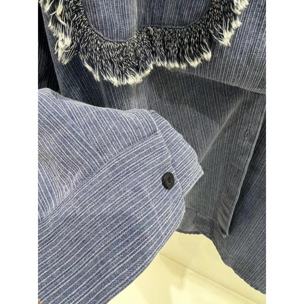 AK正韓 流蘇 襯衫 長袖上衣 長袖襯衫-細節圖7