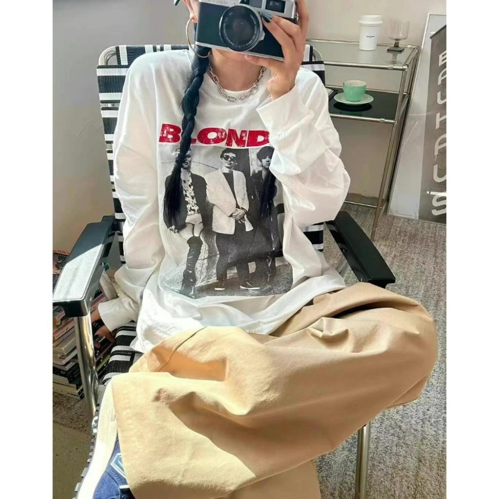 AK韓國連線 帥氣街頭風 3人圖像長袖上衣 長袖T恤-細節圖2